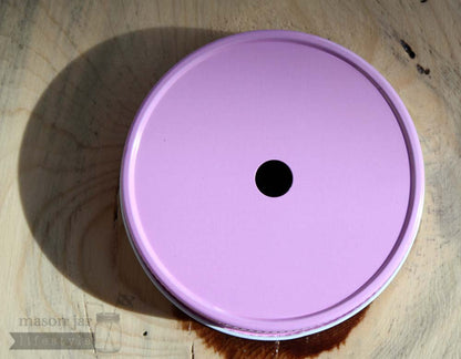Painted Metal Straw Hole Tumbler Lids for Regular Mouth Mason Jars