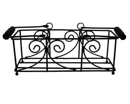Swirl Black Metal Caddy for 2 Pint Mason Jars
