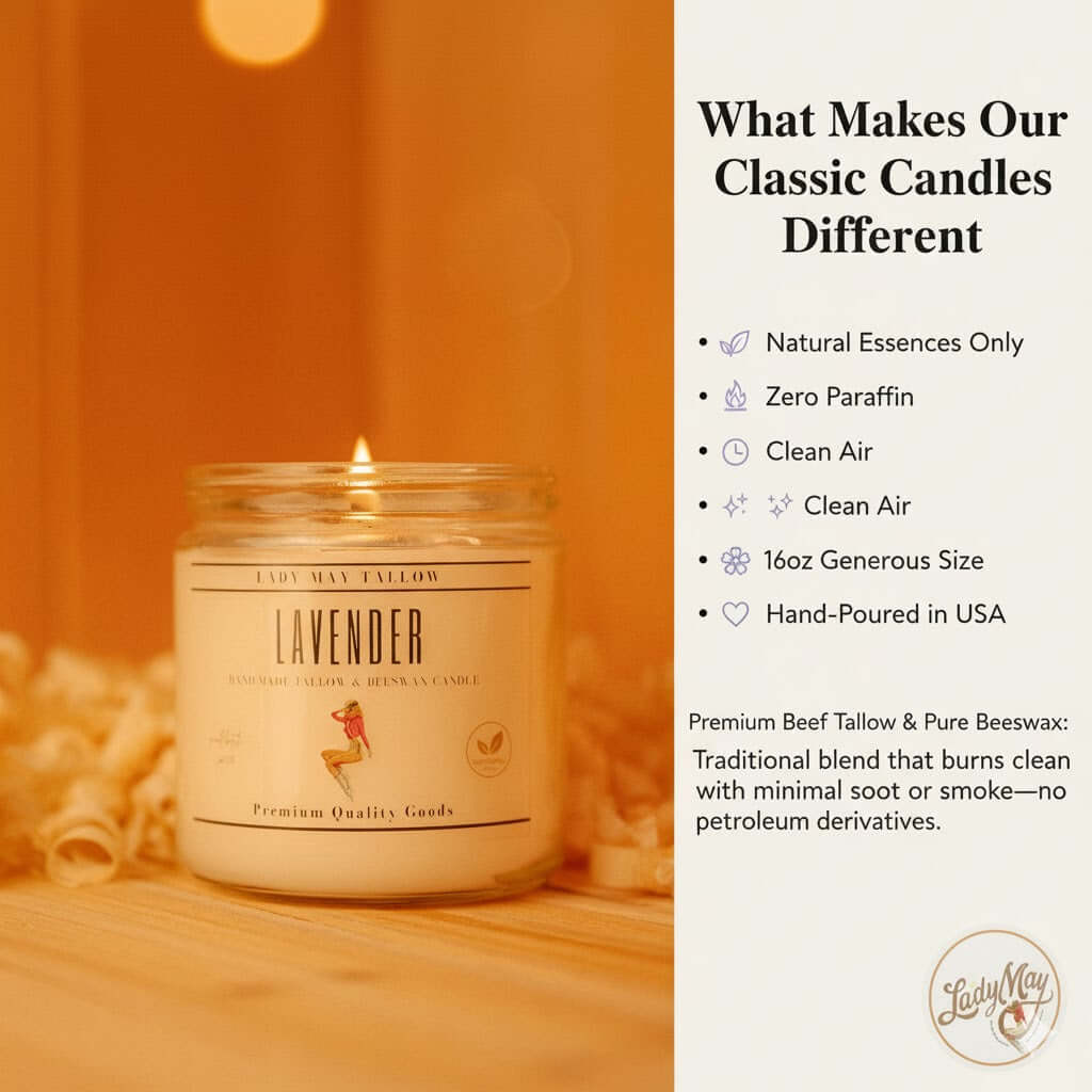 Vanilla Bean Tallow Gift Set - Whipped Moisturizer, Candle, Soap & Eye Cream | Lady May